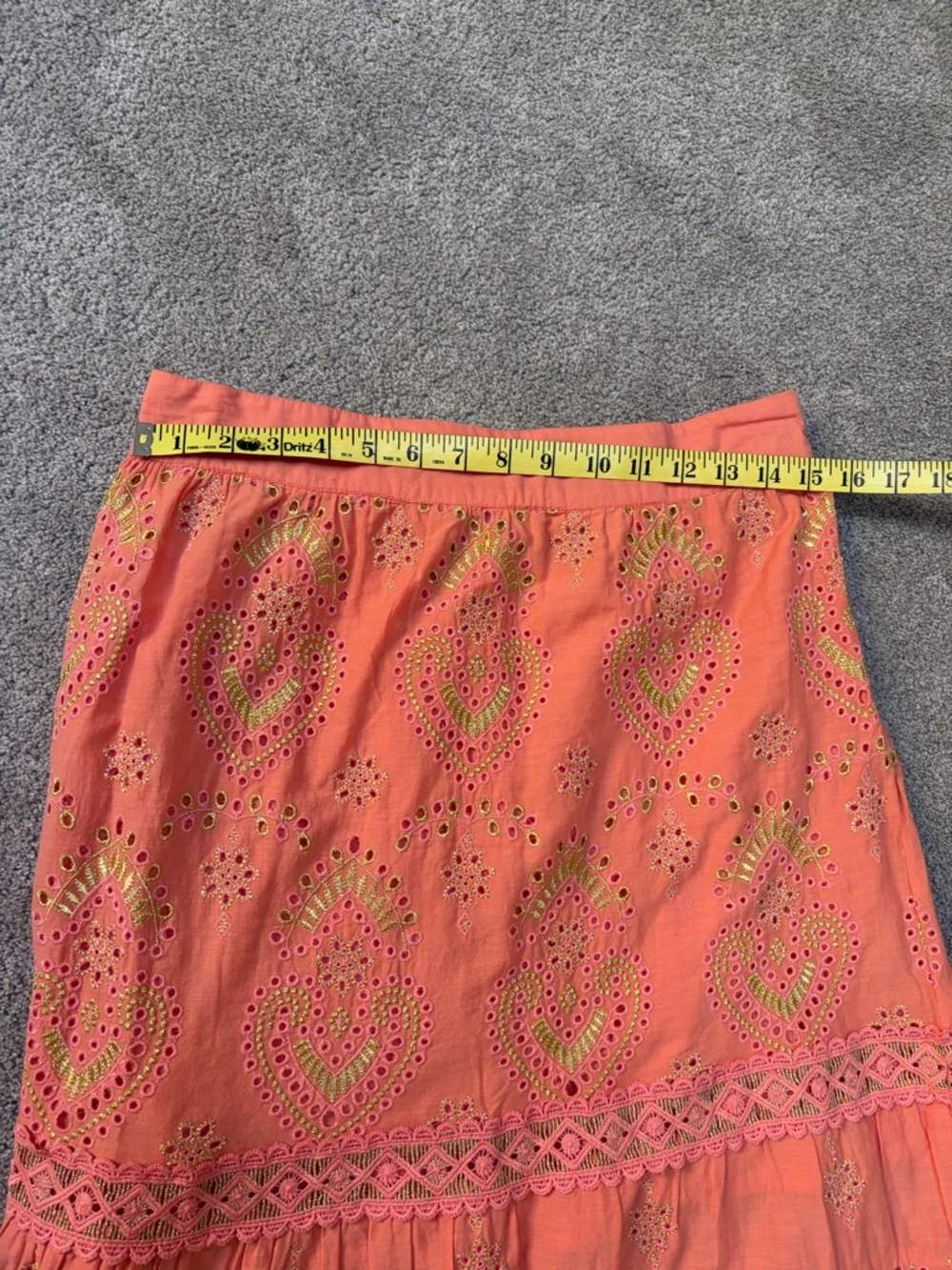 Boston Proper Coral Maxi Skirt with Embroidery - Picture 7 of 9